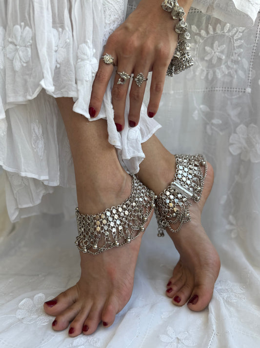 Vintage Afghan Chain anklets ( PAIR )