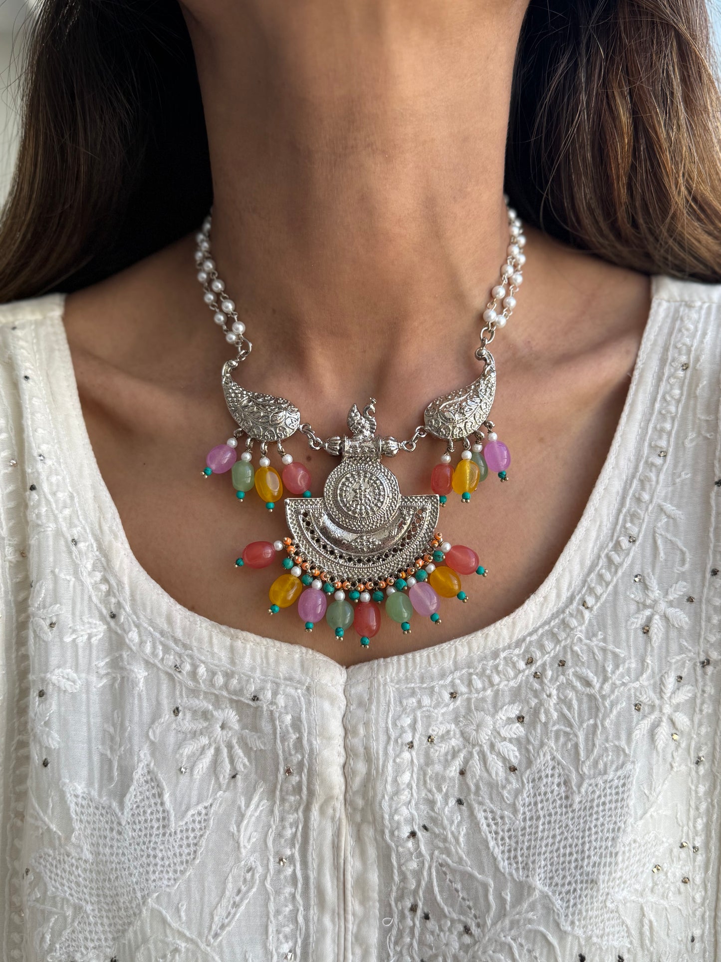 Quirky Colourful Swan Choker