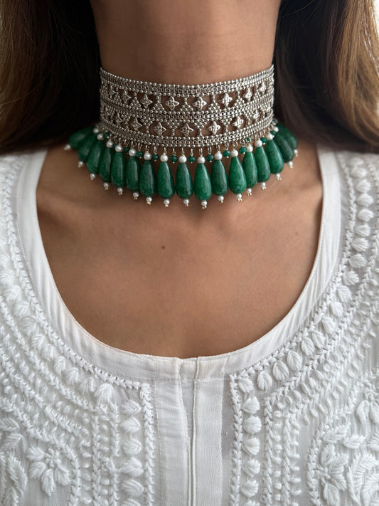 Emerald Drop Choker
