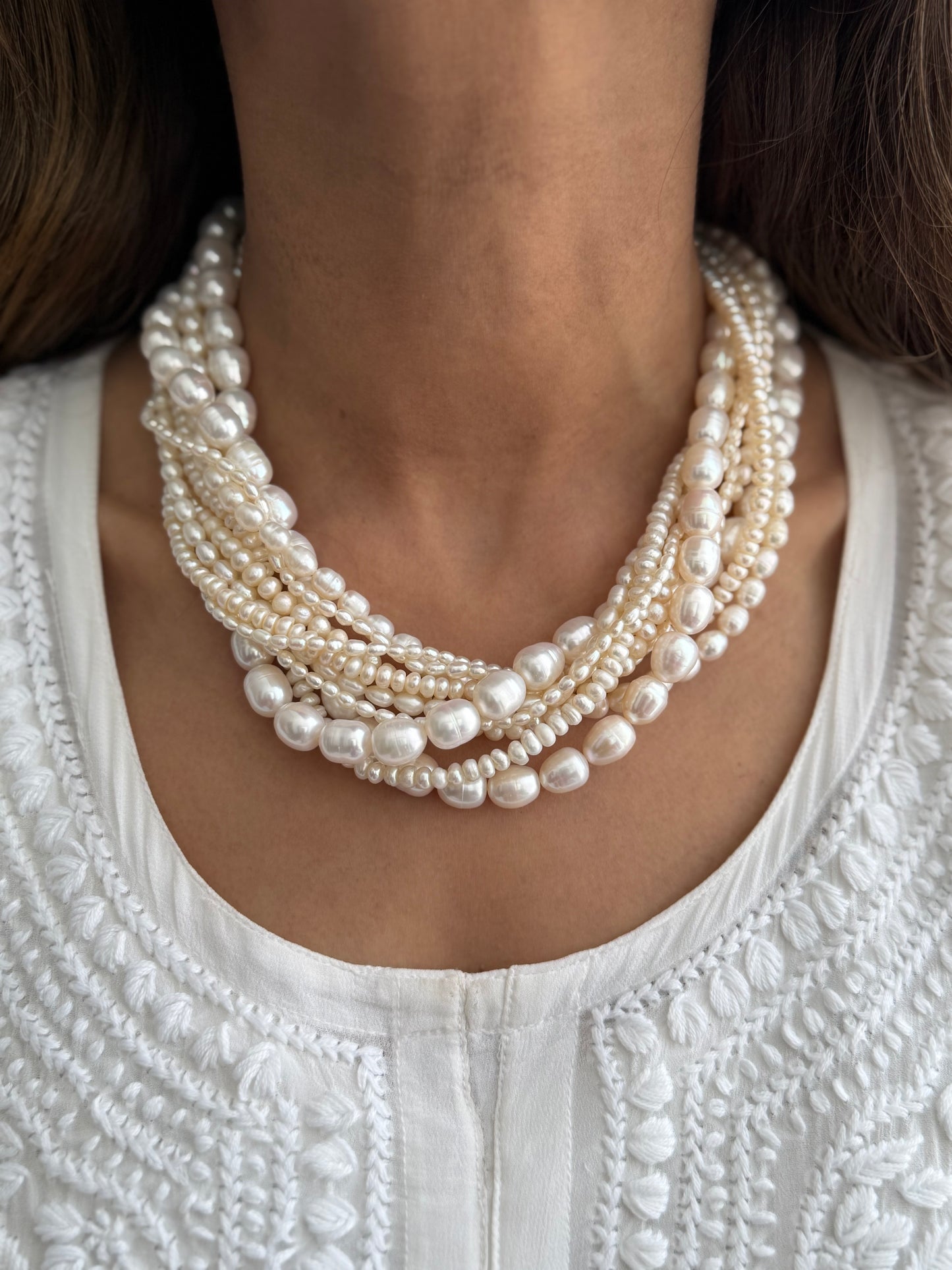 Twisted Real Pearl Mala | New
