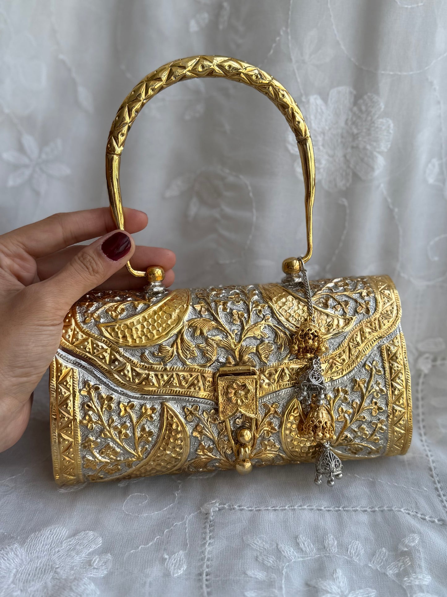 Gold and Silver Plated Chandni Clutch