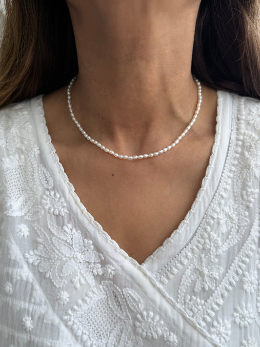 Real Fresh Water Rice Pearl Choker