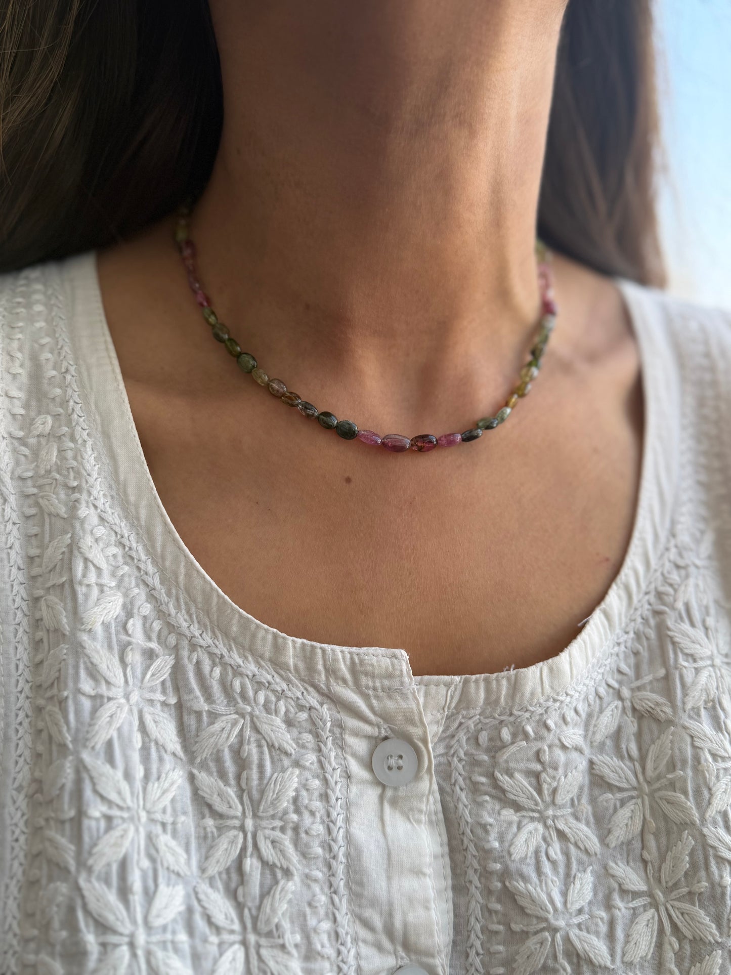 Real Stone Tourmaline Choker