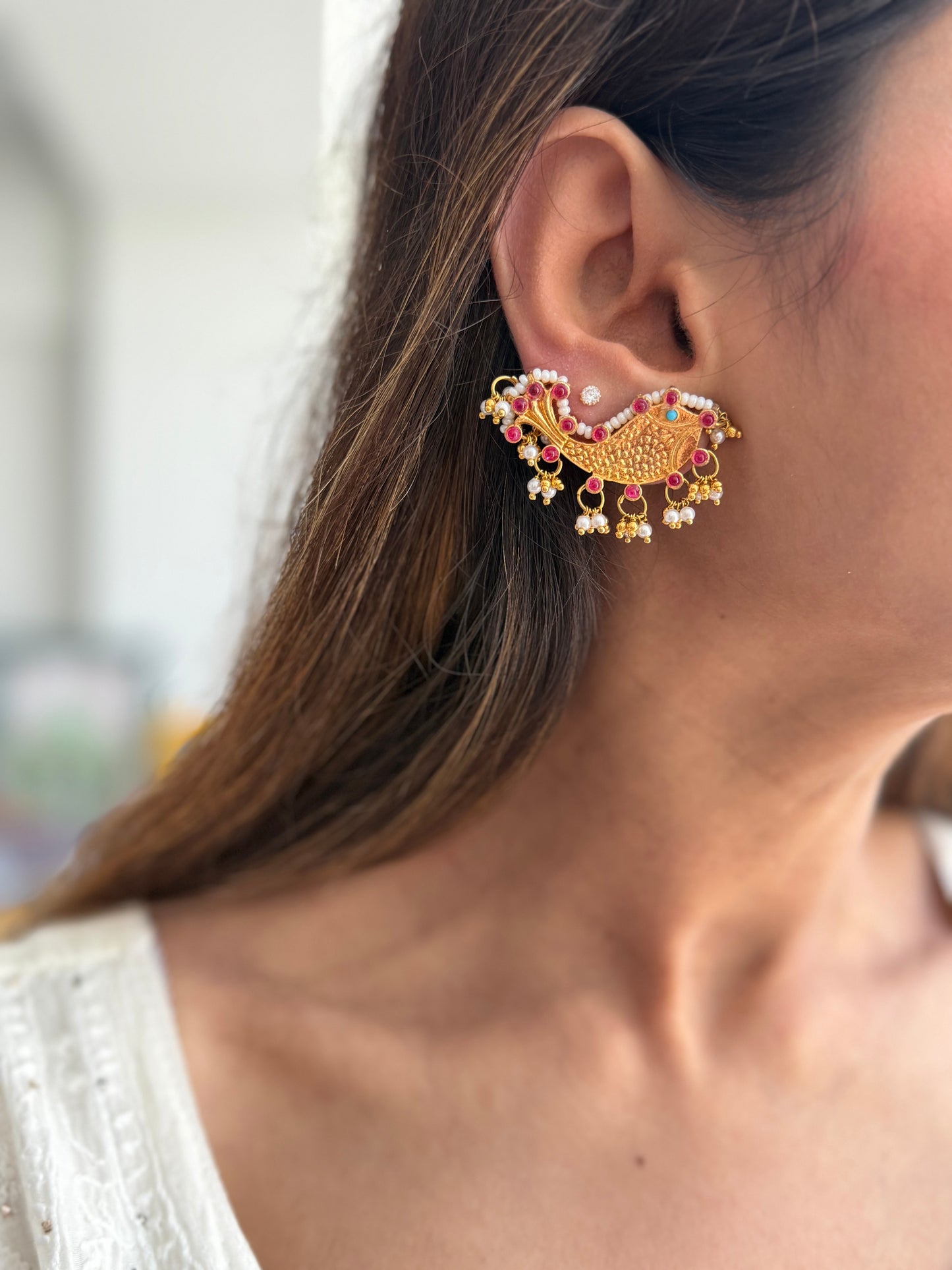 Gold Plated Fish Earcuffs