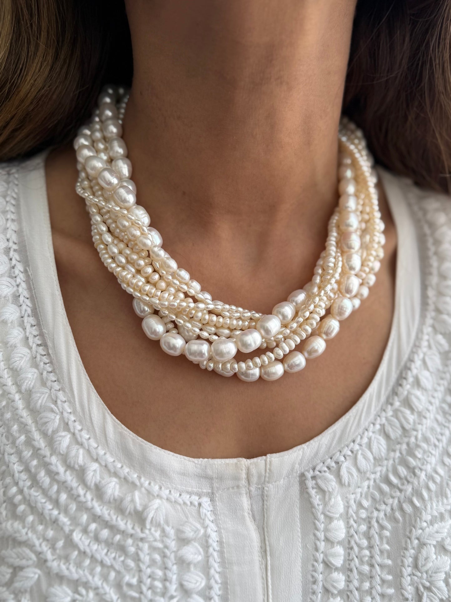 Twisted Real Pearl Mala | New
