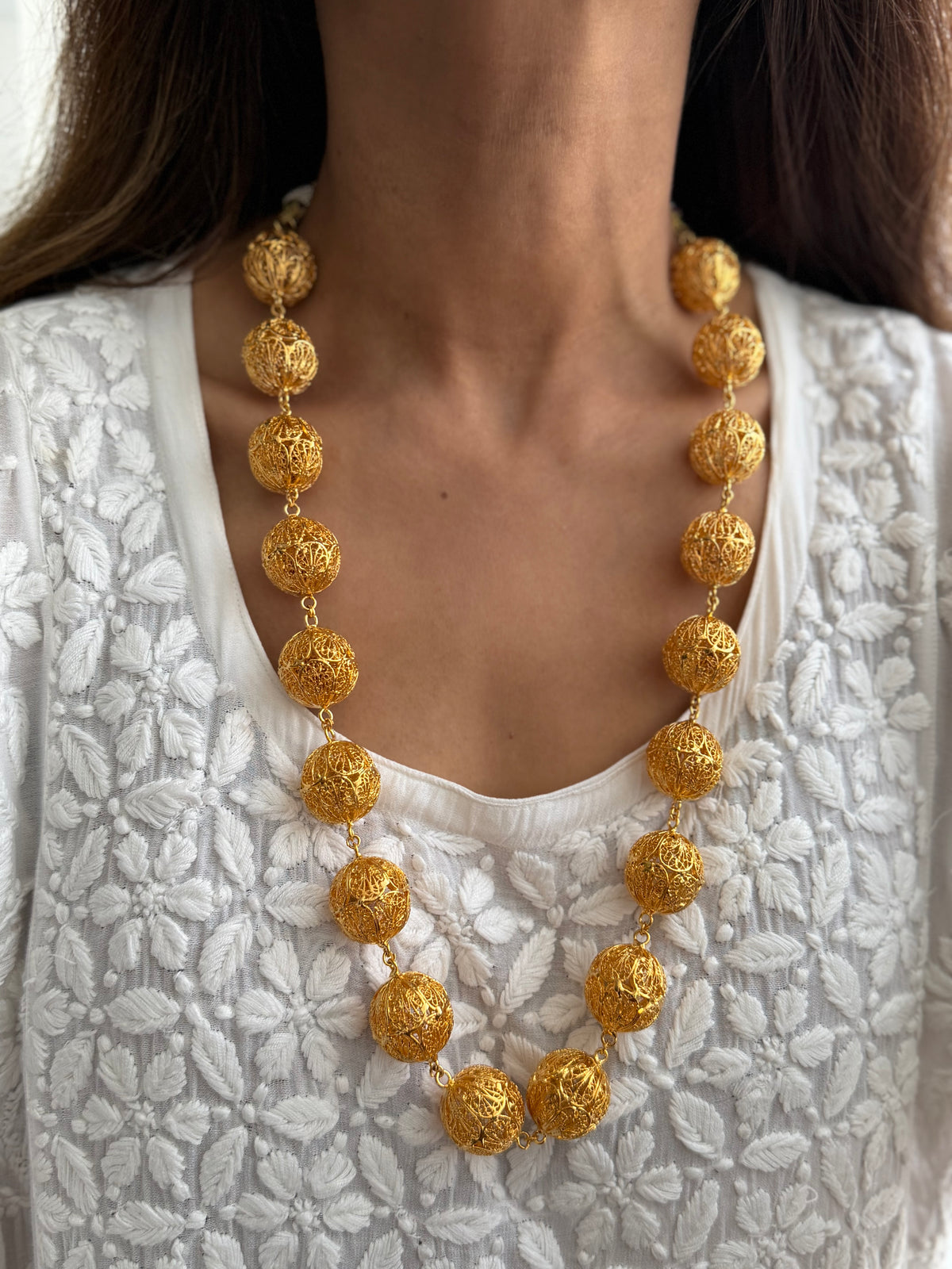 Gold plated Filigree Matar Mala