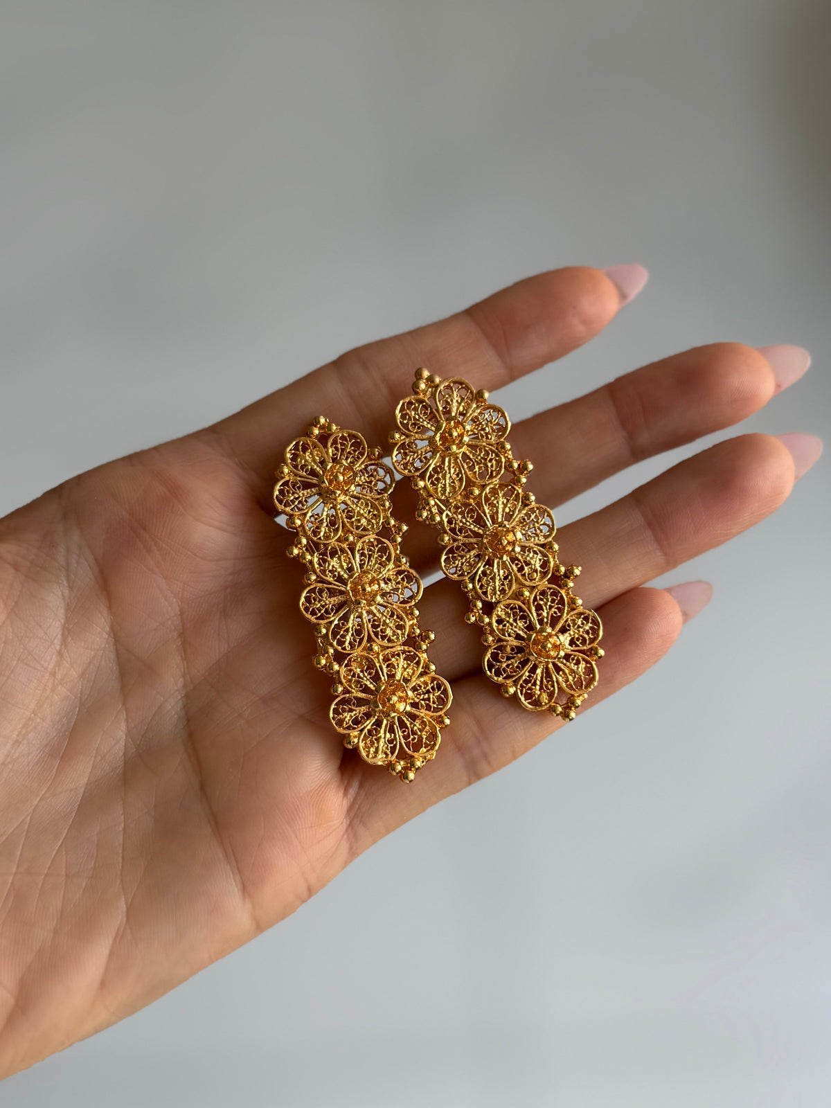 Gold Plated Filigree Earrings
