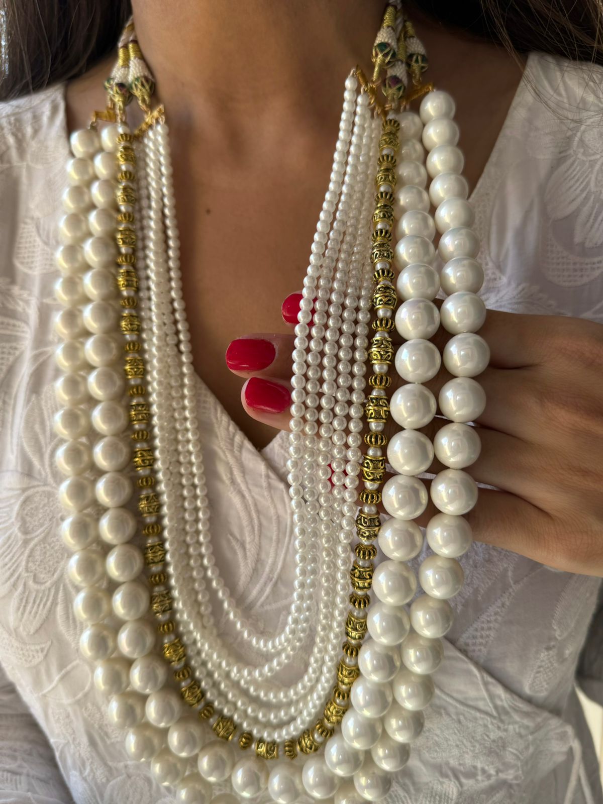 Shell Maala Shell Pearl Mala SET OF 3 malas – Ayesha Accessories