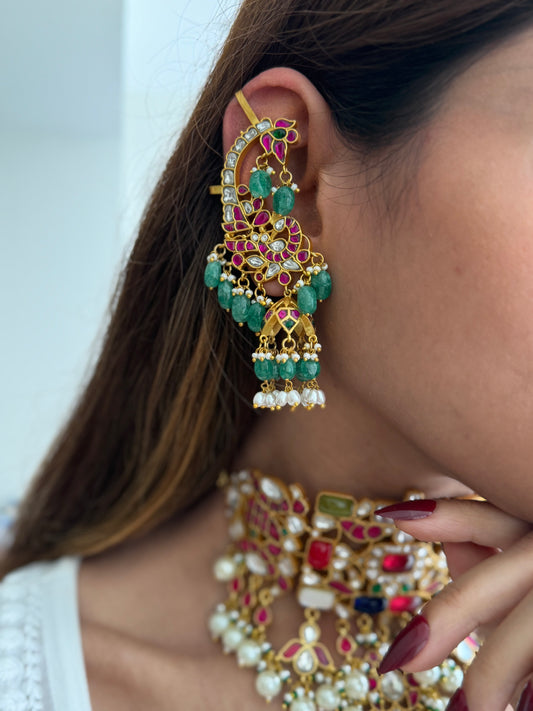 Gold Plated Peacock Earcuffs