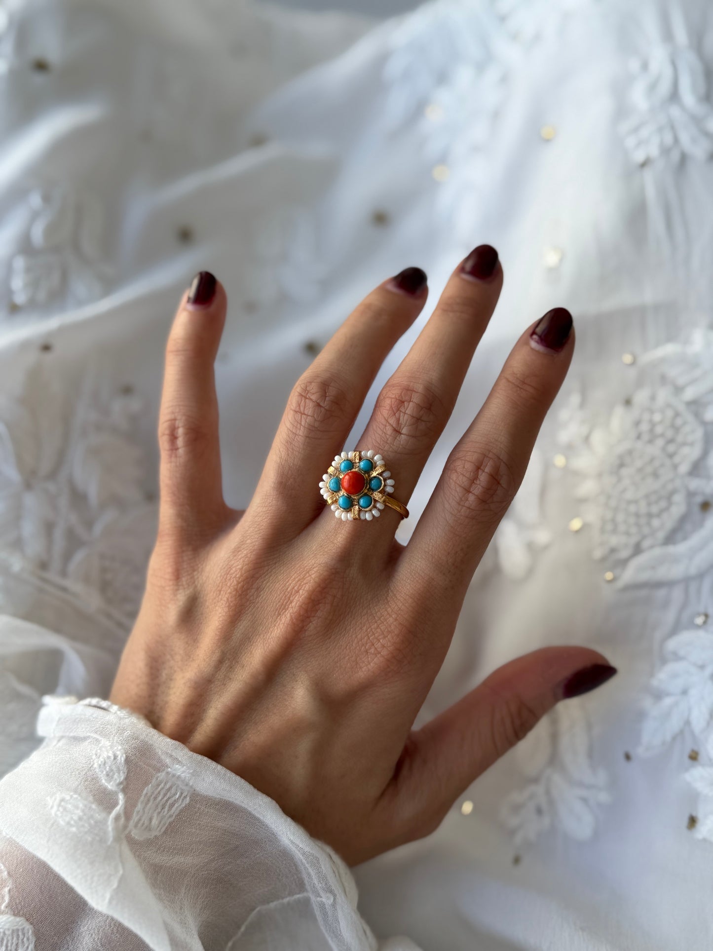 Gold Plated Noor-e-Meenakari Ring