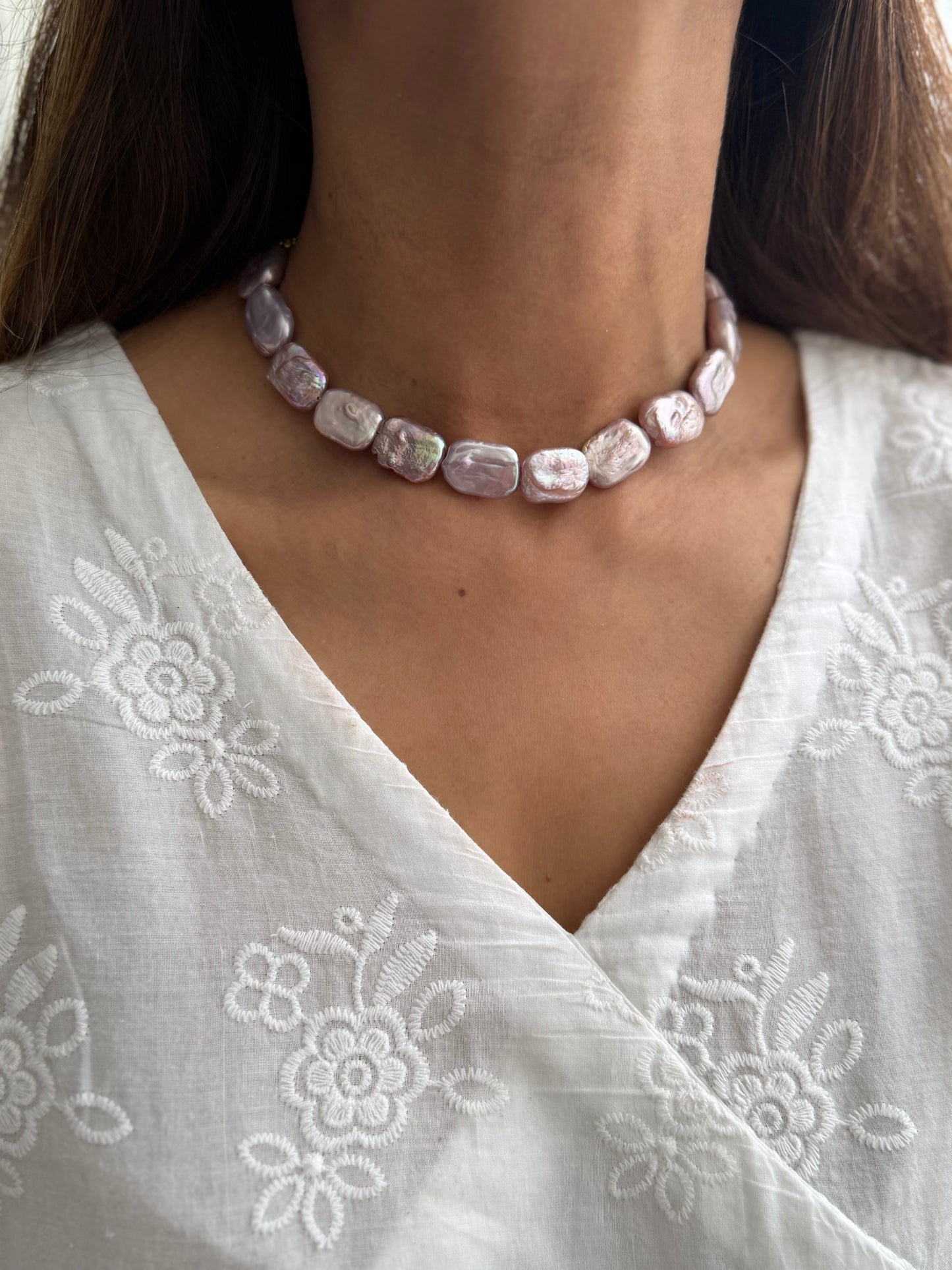 Real Fresh Water Pearl Square Choker