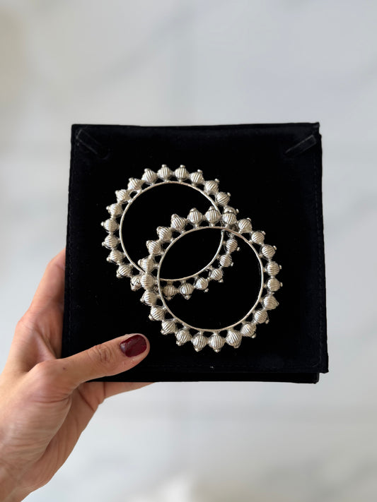 Traditional Silver Ball kadey PAIR