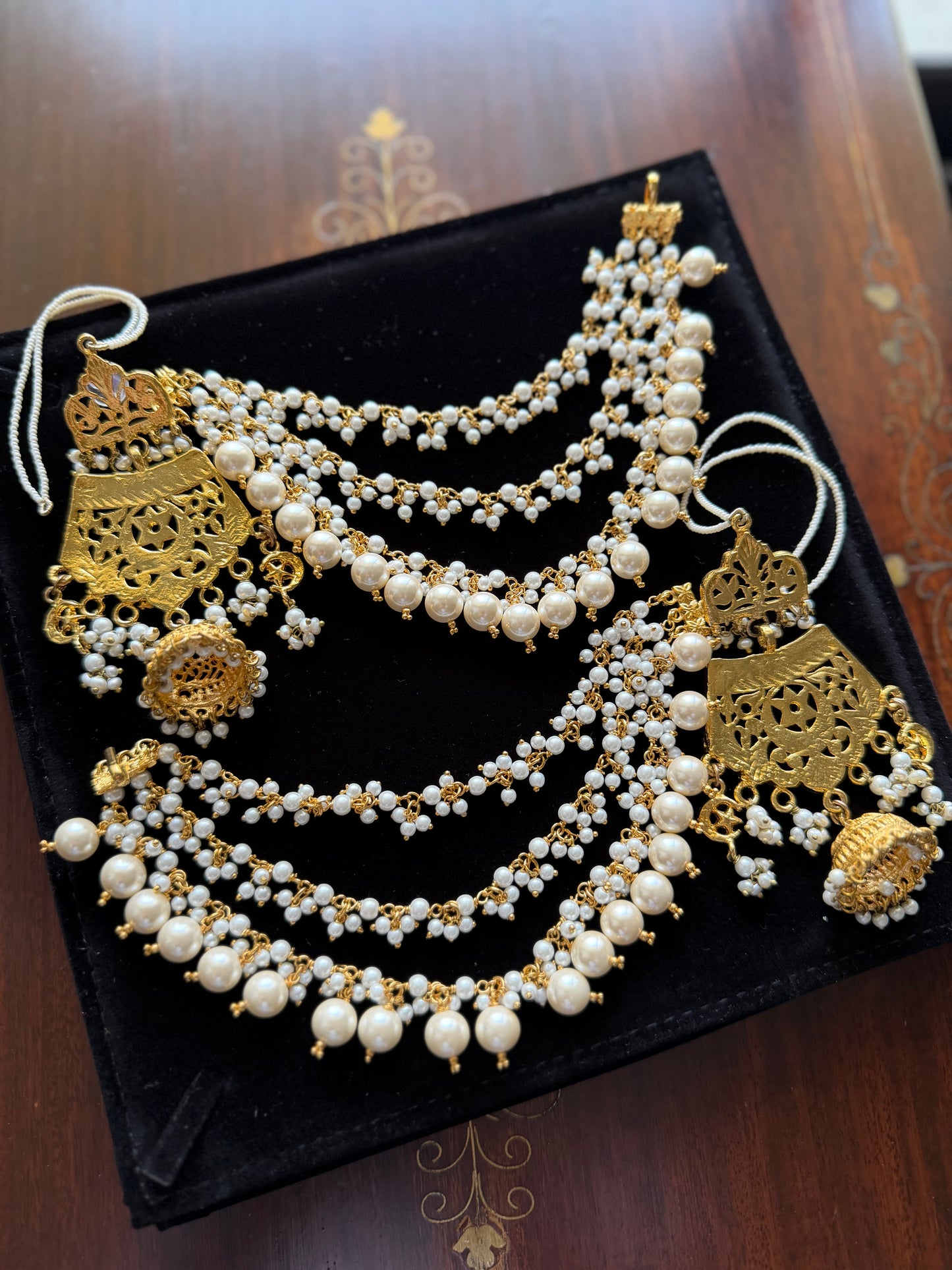 Gold Plated Chandtara Earrings with Saharey