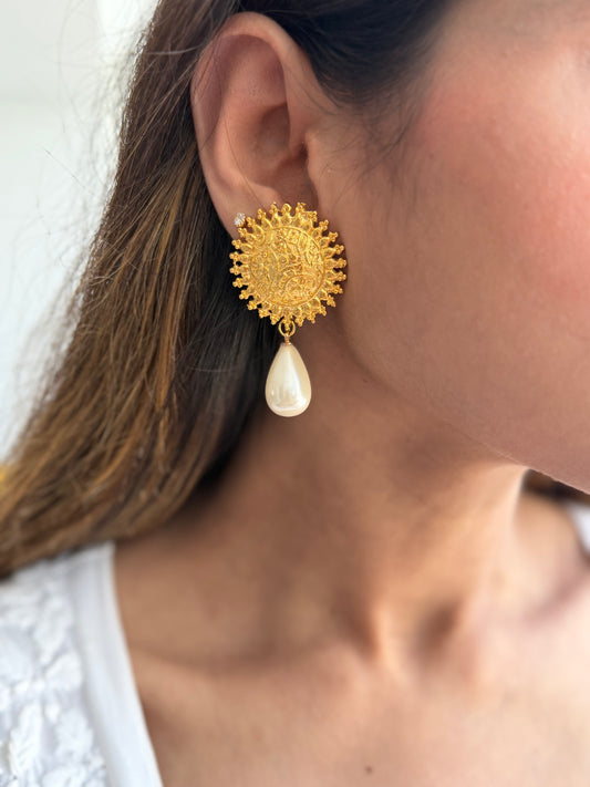 Gold Plated Pearl Studs