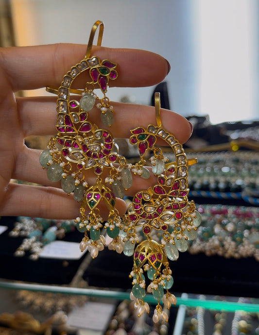 Gold Plated Peacock Earcuffs