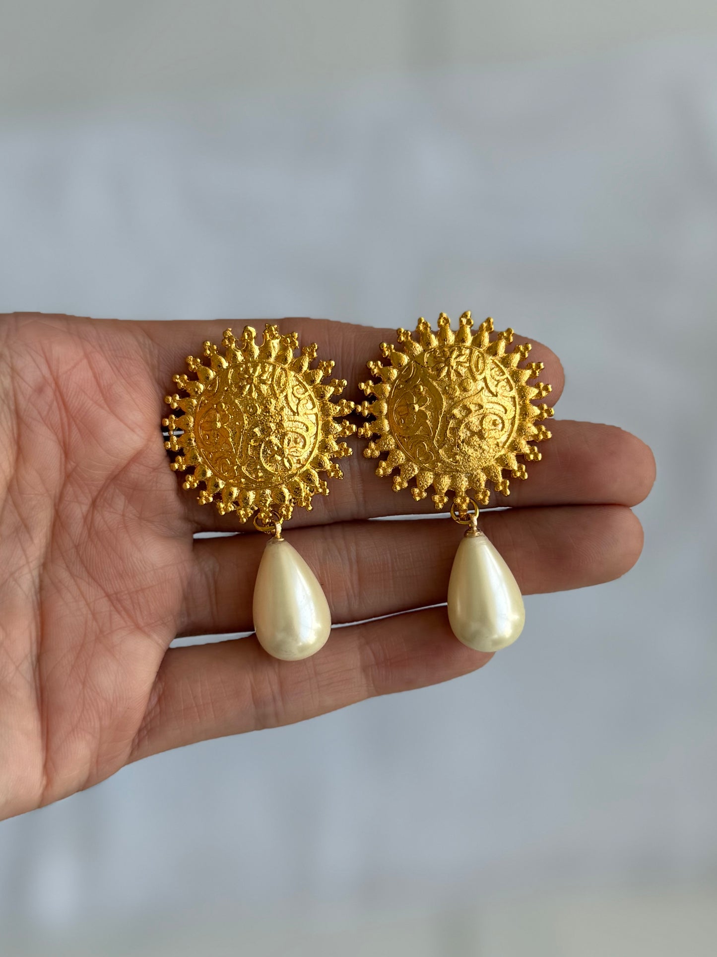 Gold Plated Pearl Studs