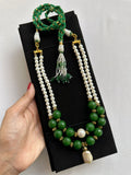 Real pearl x Emerald Mala Set