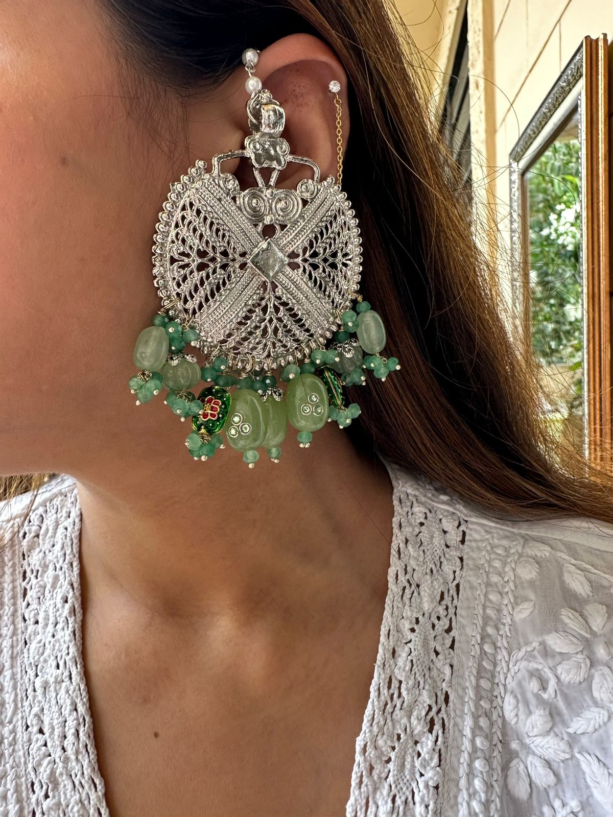 Oversized Emerald Earrings