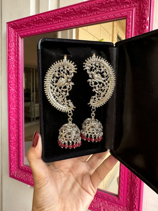 Ruby Peacock Earcuffs