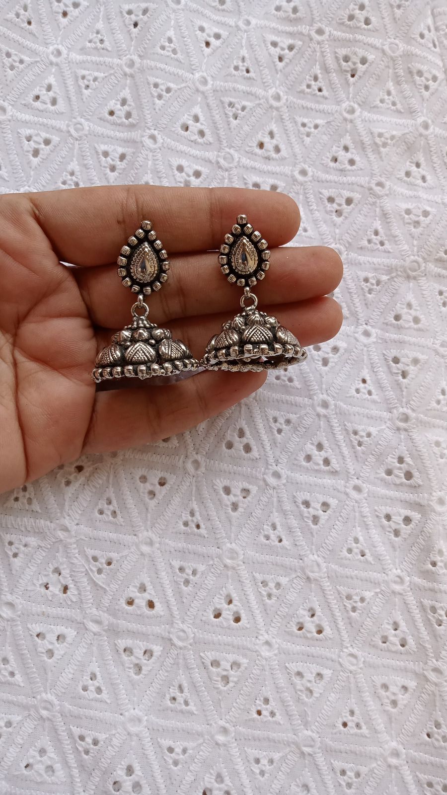 Traditional Silver Jhumke