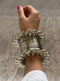 Silver Plated Paisley Kada SET