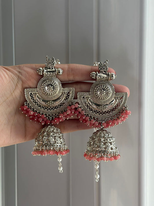 Silver Plated Swan Jhumke