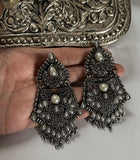 Traditional Antique Silver Earrings