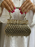 SILVER METAL CLUTCHES