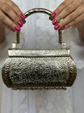 SILVER METAL CLUTCHES