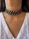 Emerald x Ruby Basic Beaded Choker