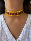 Yellow Jade x Ruby Basic Beaded Choker