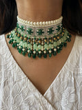 Zardoozi Emerald Choker