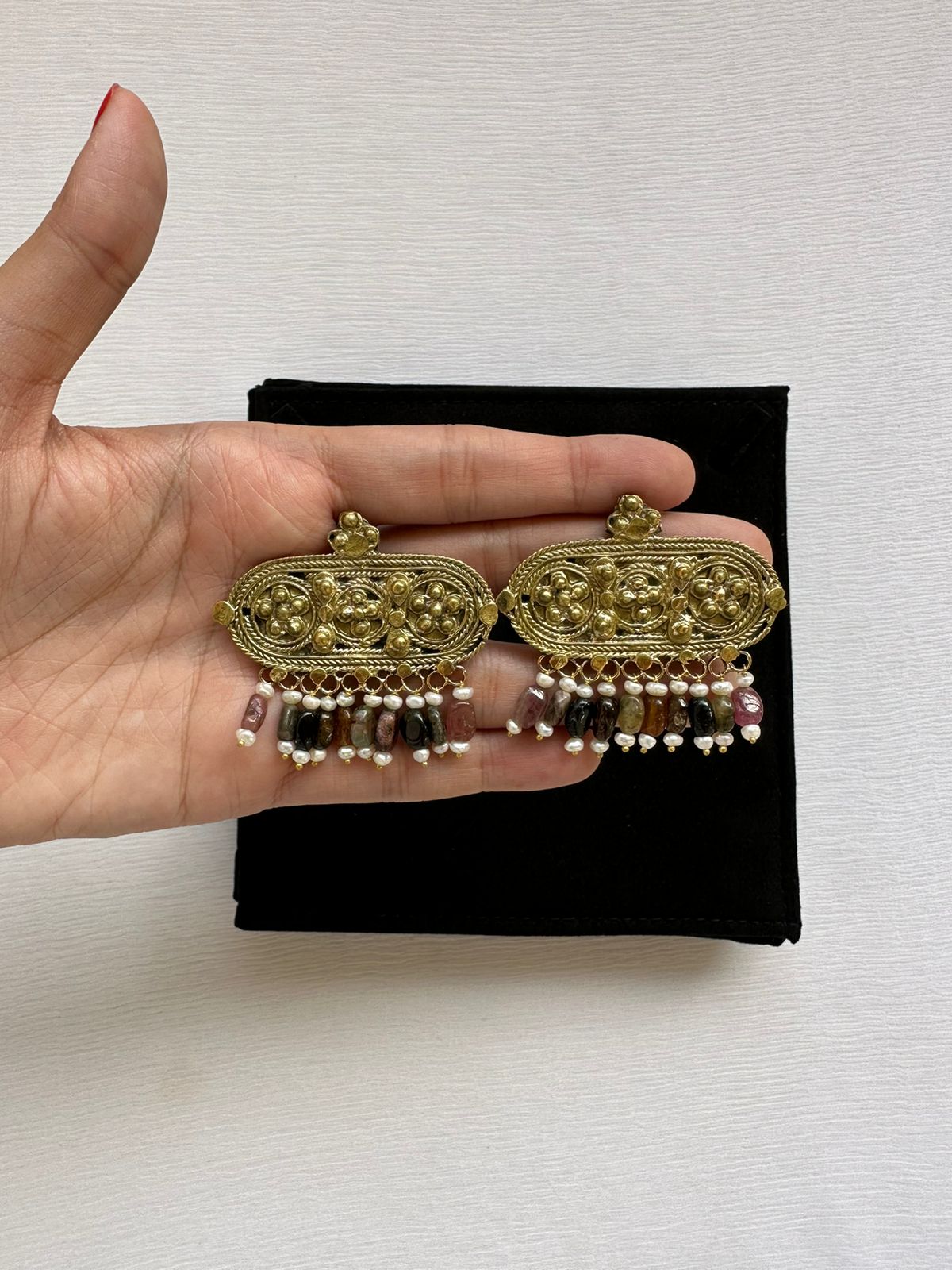 Tourmaline Afghan Earrings