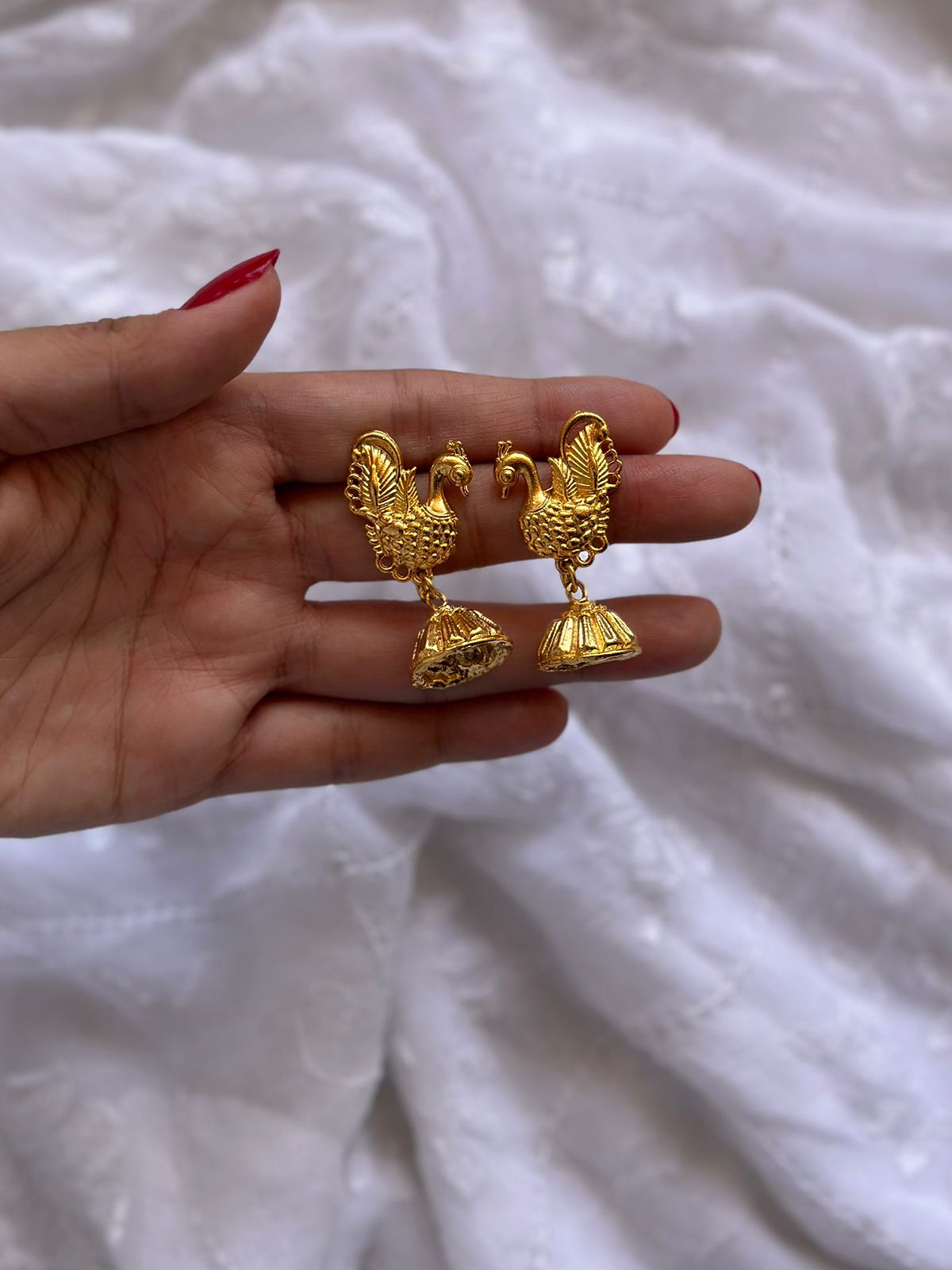 Gold plated Peacock Jhumke