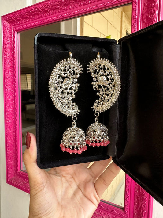 Light pink Peacock Earcuffs