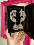 Yellow Jade Peacock Earcuffs