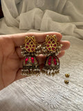 925 Silver Kundan Jhumke