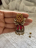 925 Silver Kundan Jhumke