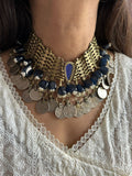 Old Blue Sapphire Afghan Choker