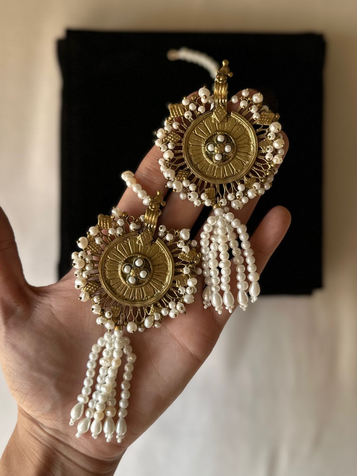 Bohemian Afghan Pearl Earrings