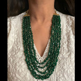 Semiprecious Emerald Mala