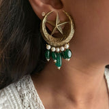 Chand Tara Emerald Earrings