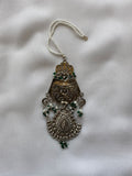 Silver Plated Teeqa with Emerald stones