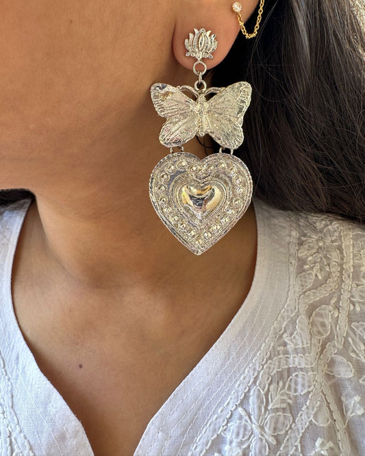 Lotus x Butterfly x Pan Silver Plated Earrings