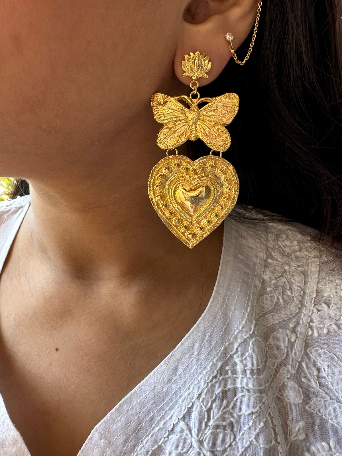 Lotus x Butterfly x Pan Gold Plated Earrings