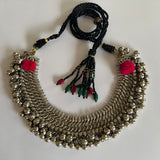 Silver Afghan Pom Pom Choker