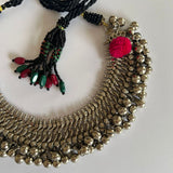 Silver Afghan Pom Pom Choker