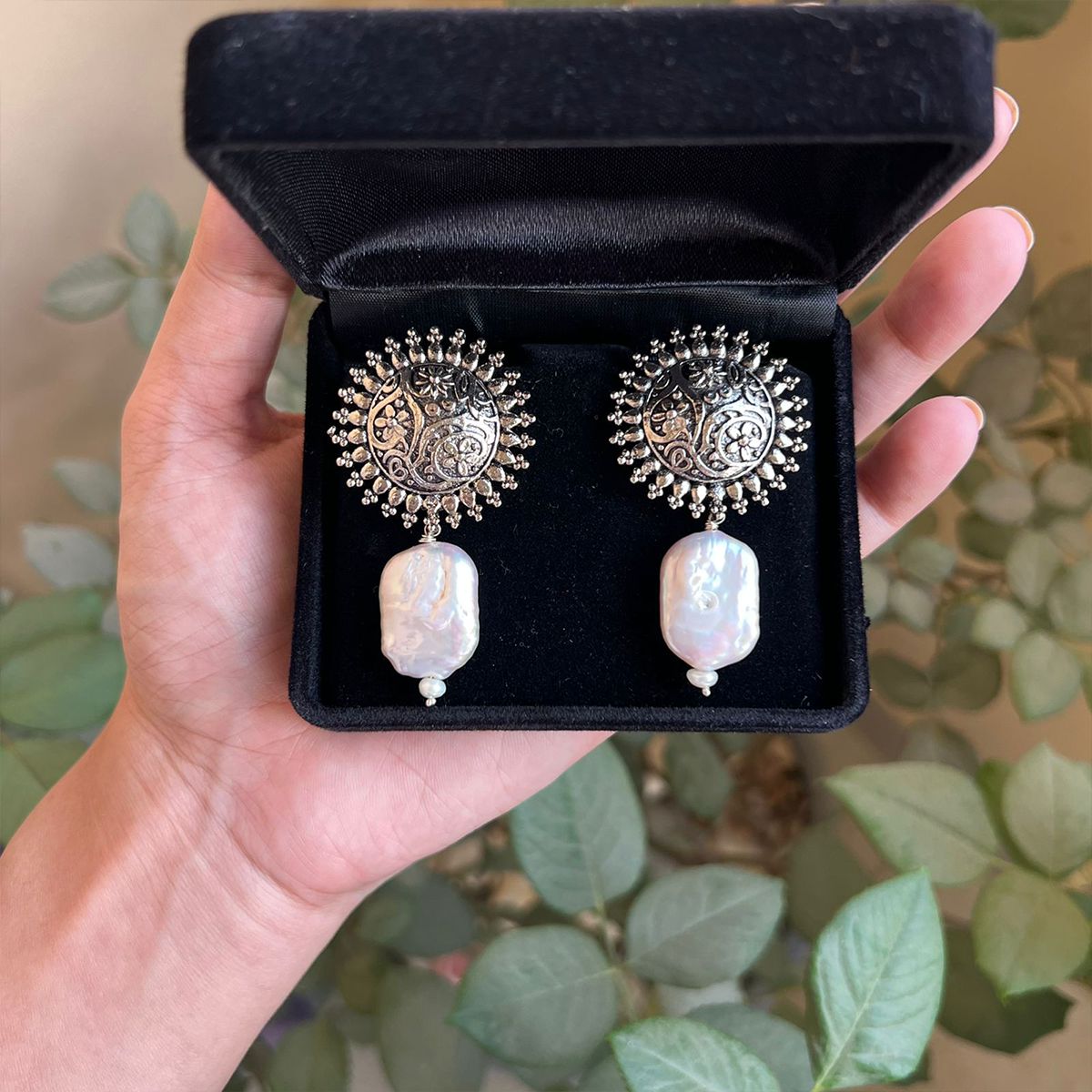 Real Pearl silver Studs
