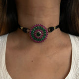 Green onyx and Chaitum stone x Choker