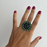 Green Onyx and Blue Sapphire Ring